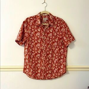 Red Floral Short Sleeve Shirt‎